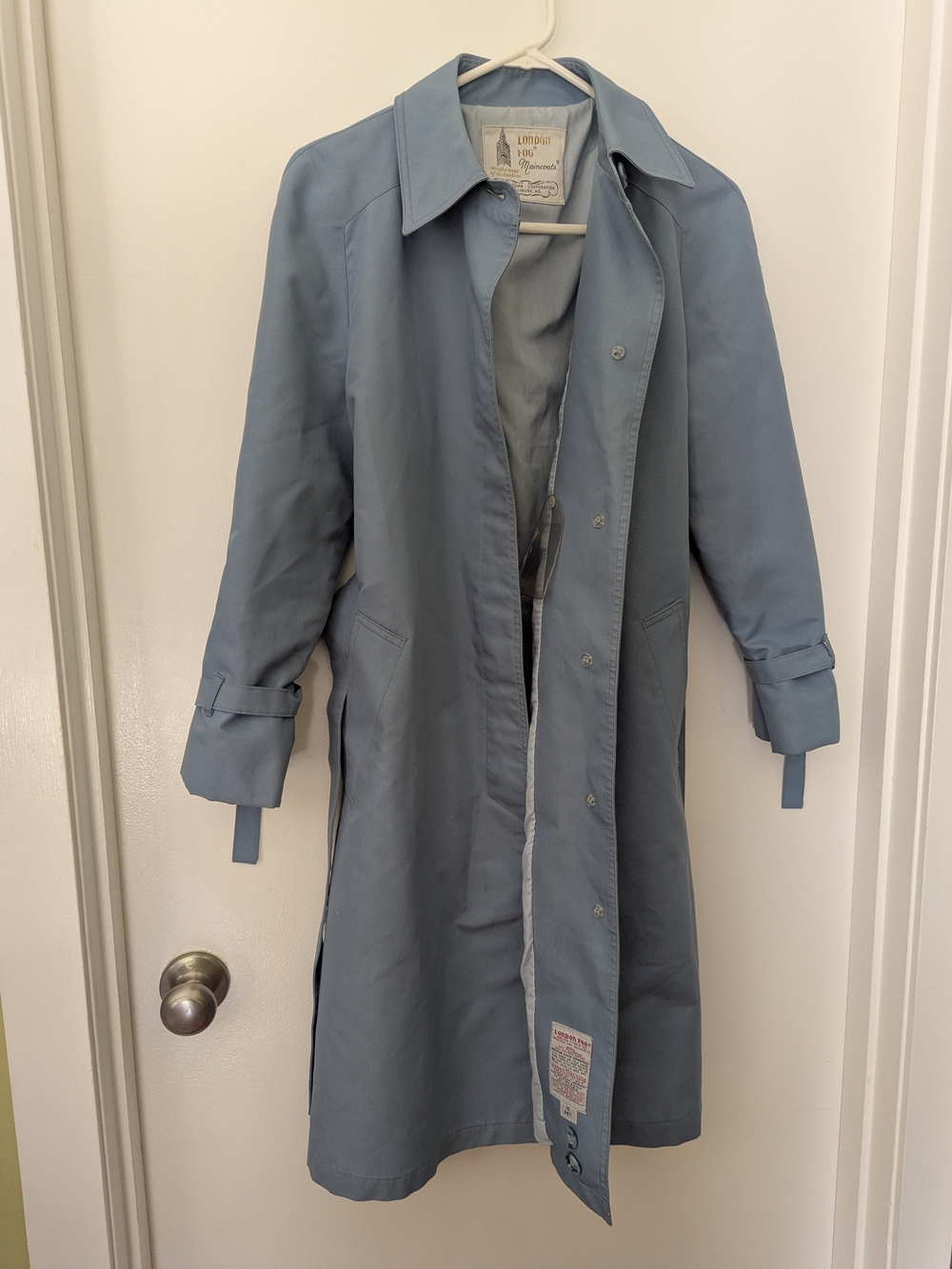 London Fog Light Blue  Trench Coat. Unisex.